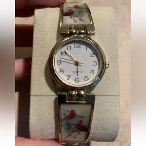 Women’s LGP Quartz‎ Watch Cardinal Bird Pictoral Inserts - needs battery